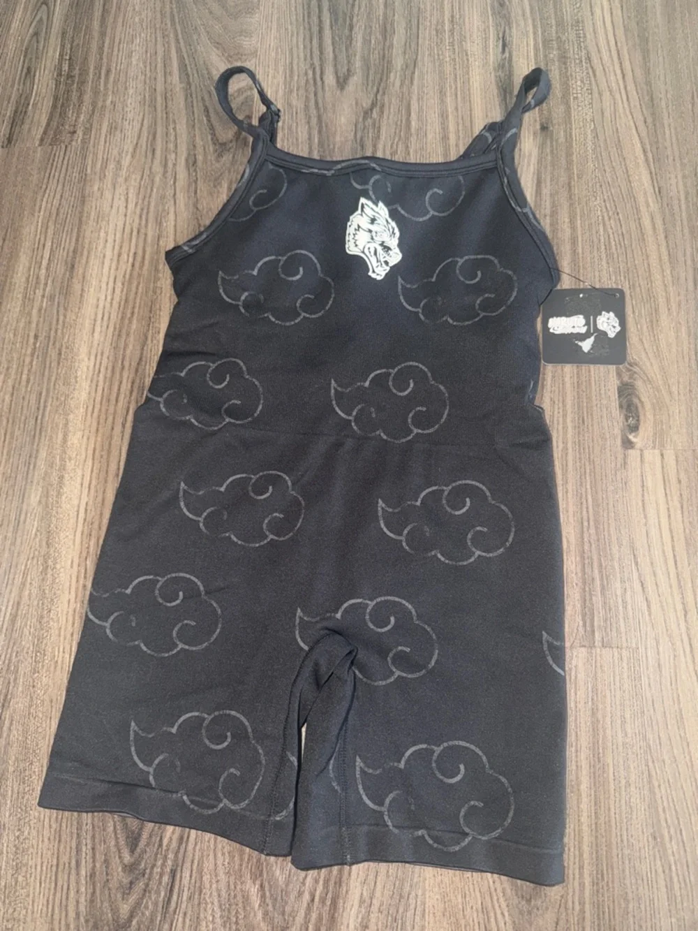 Darc Sport She Romper Naruto Collab Wolves Bodysuit Shapewear Black Clouds - Picture 2 of 7